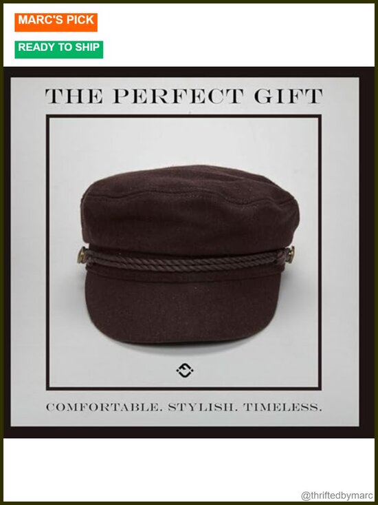 Wool Blend Greek Fisherman Newsboy Cap with Elastic Band, Breathable & main image 4